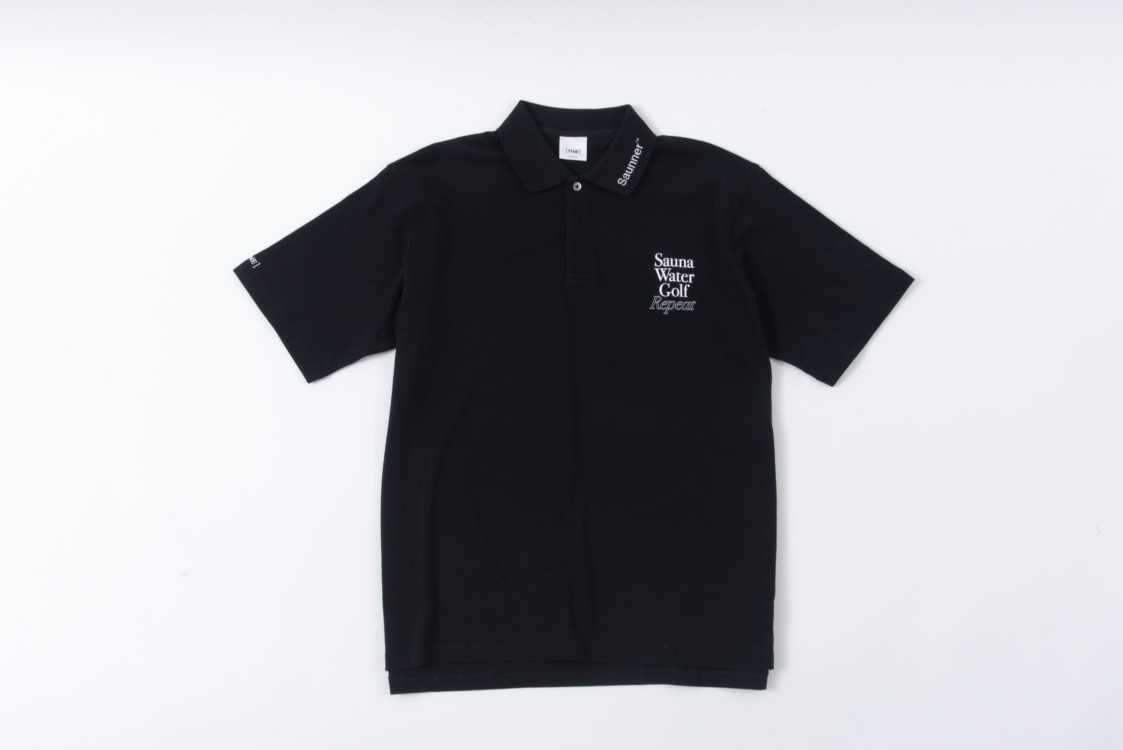 “Sauna Water Golf Repeat” Polo Shirts - Black