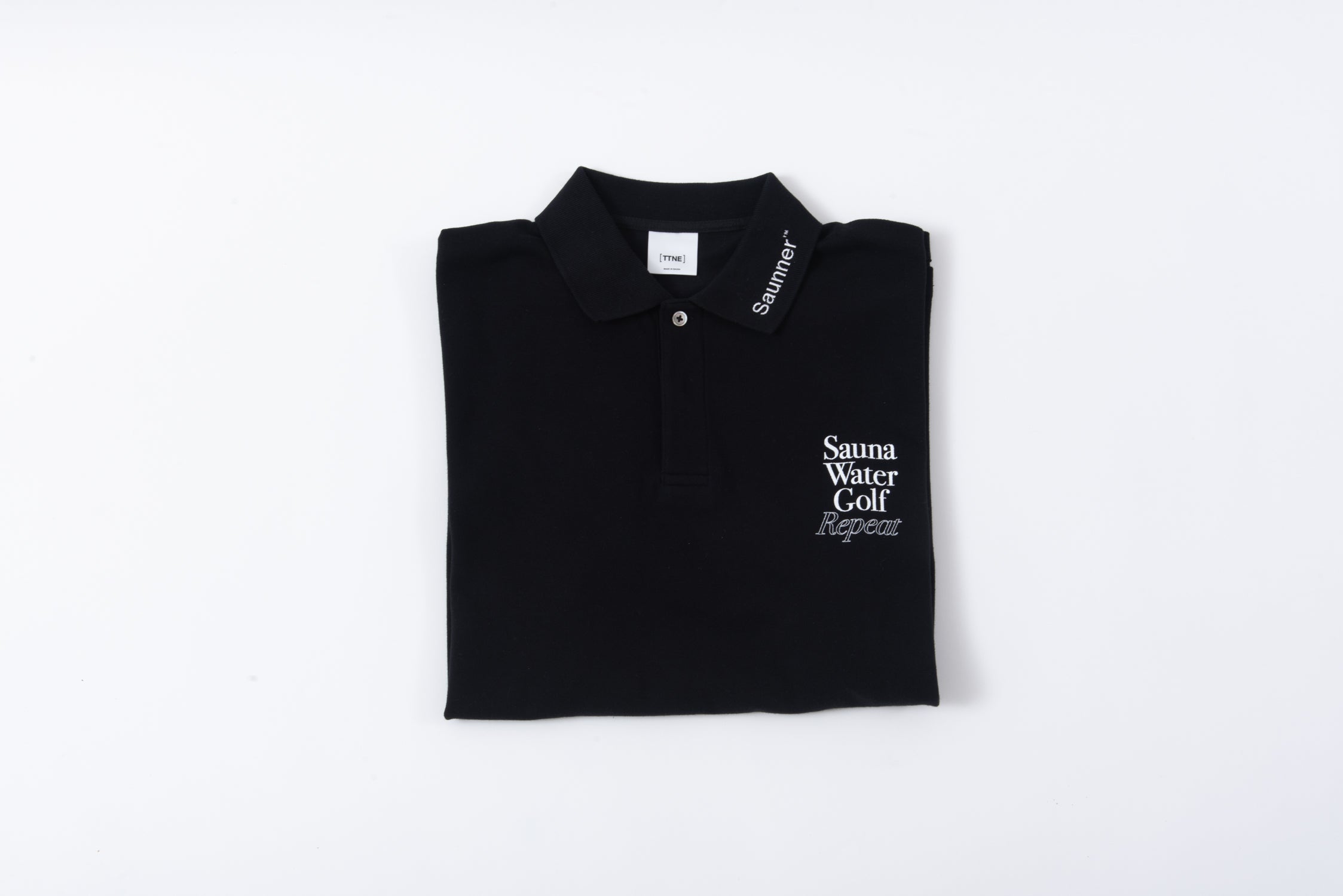 “Sauna Water Golf Repeat” Polo Shirts - Black