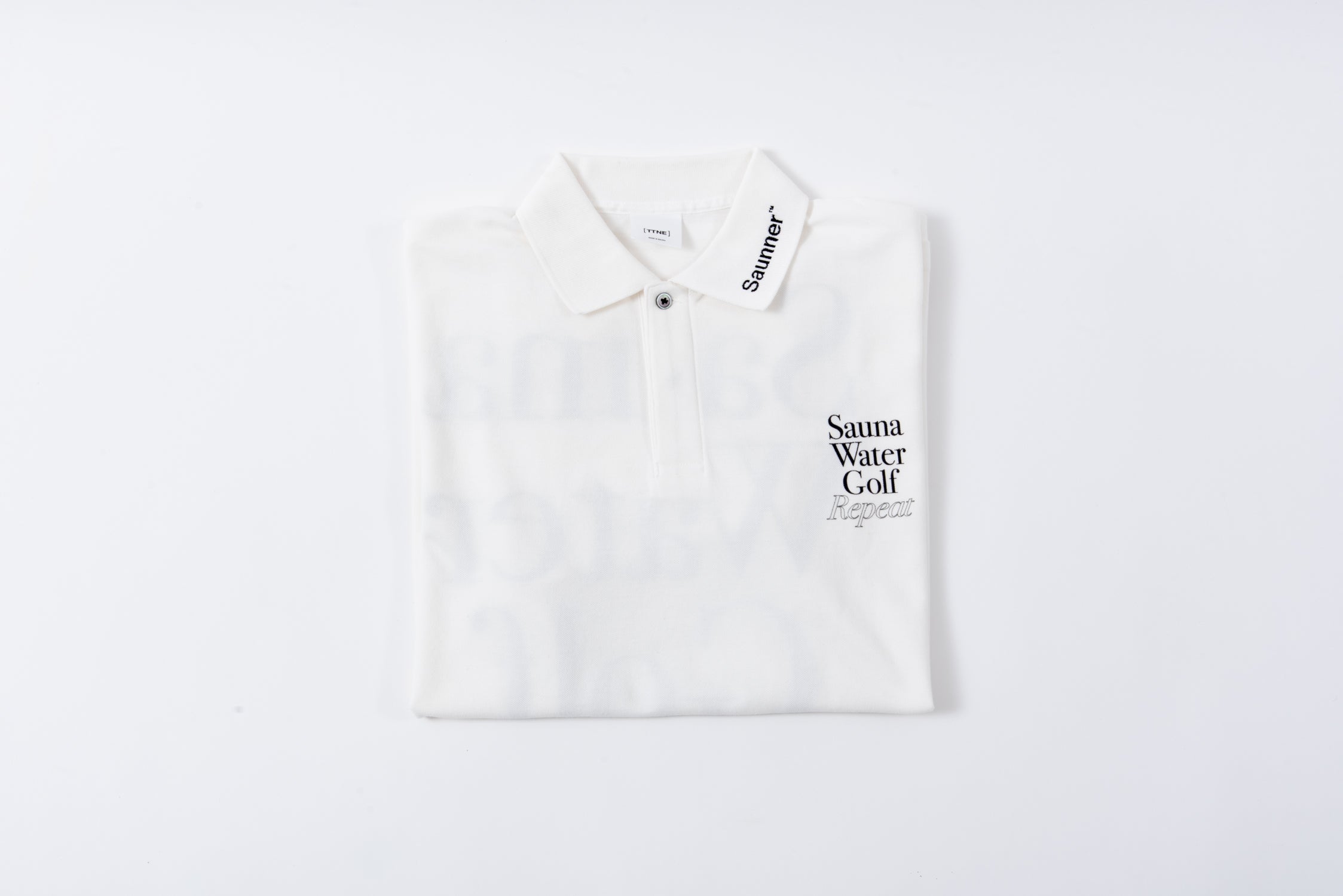 “Sauna Water Golf Repeat” Polo Shirts - White